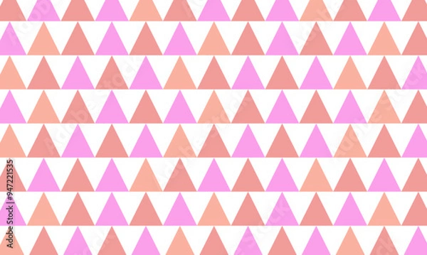 Fototapeta A simple geometric pattern of triangles. Characterized by modern and minimal design.pink,peach,orange.Spring, spring colors, March, April, May.