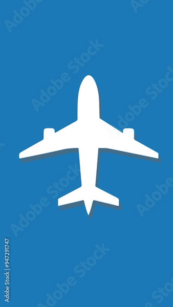 Obraz Airoplane Design in white colour on blue background.