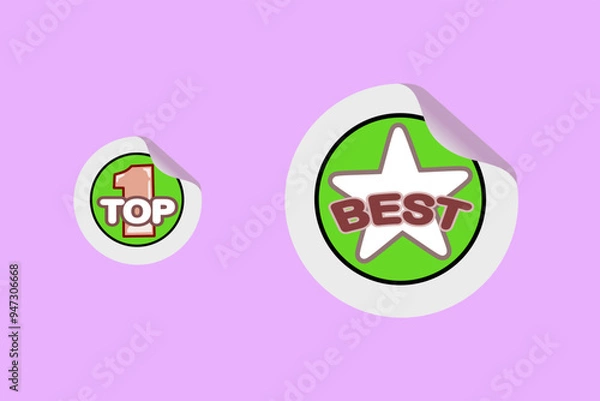 Fototapeta Abstract Circle Design with Central Star or Number One