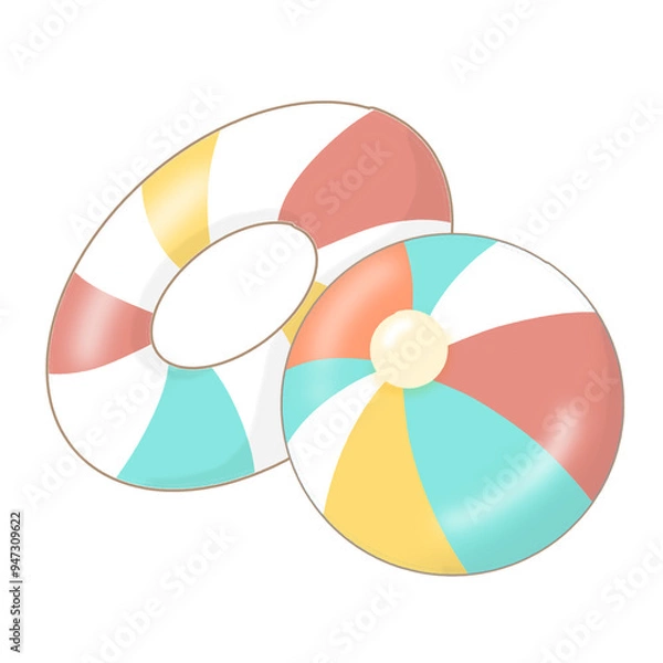 Obraz Beach Ball & Swim Ring