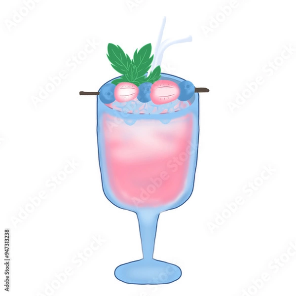 Obraz strawberry cocktail with mint
