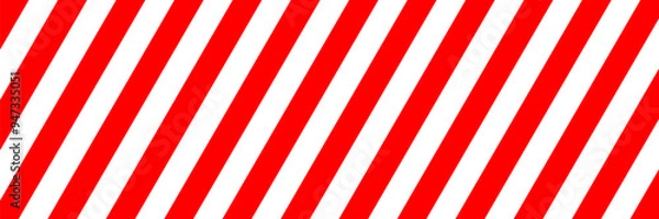 Fototapeta Warning safety red and white diagonal stripes line caution hazard danger road sign symbol.