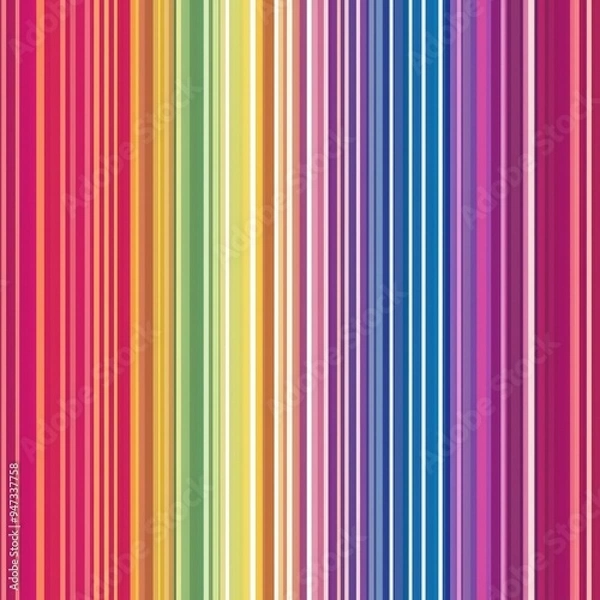 Obraz Seamless pattern of vertical lines with a rainbow gradient effect
