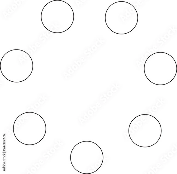 Fototapeta Dotted line circular round frame, symbol, icon