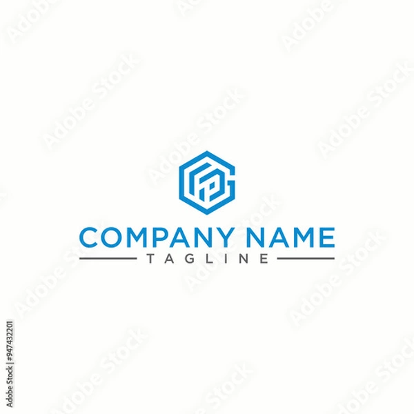 Fototapeta FPG letter logo in the form of hexagons and cube logos with letter designs for corporate identity