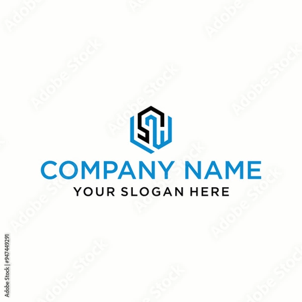 Fototapeta LSW letter logo in the form of hexagons and cube logos with letter designs for corporate identity
