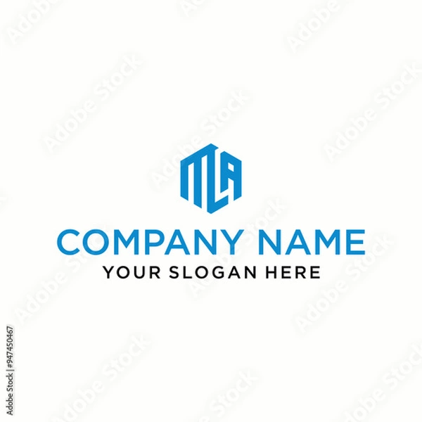 Fototapeta MA letter logo in the form of hexagons and cube logos with letter designs for corporate identity