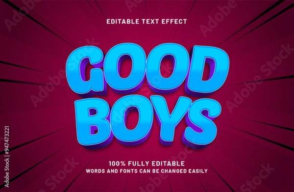 Fototapeta good boys editable text effect in kids and game text style