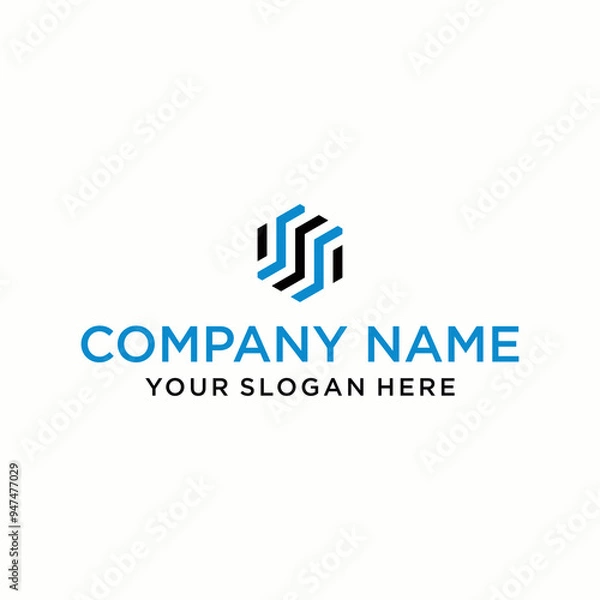 Fototapeta S letter logo in the form of hexagons and cube logos with letter designs for corporate identity