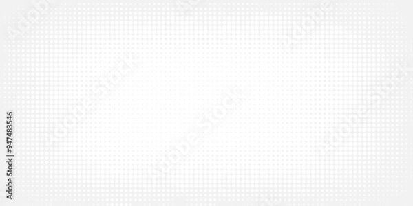 Fototapeta Dot white gray wave light technology texture background. Abstract big data digital concept.