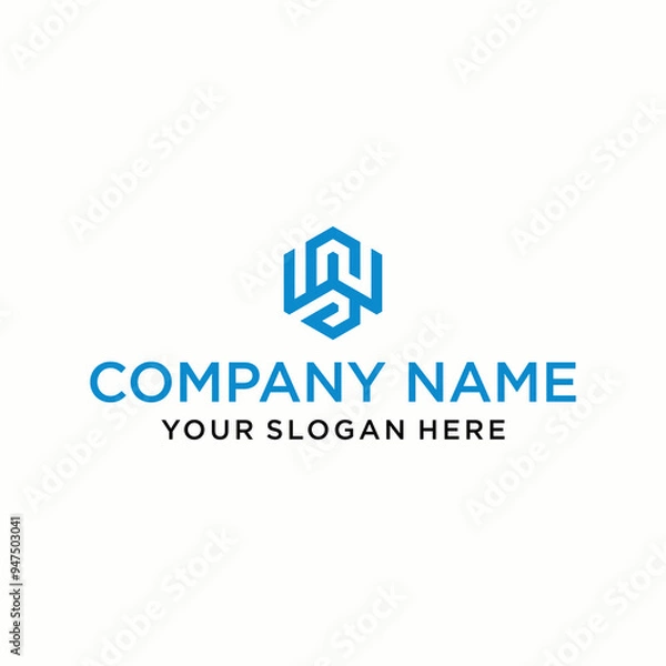 Fototapeta SW letter logo in the form of hexagons and cube logos with letter designs for corporate identity