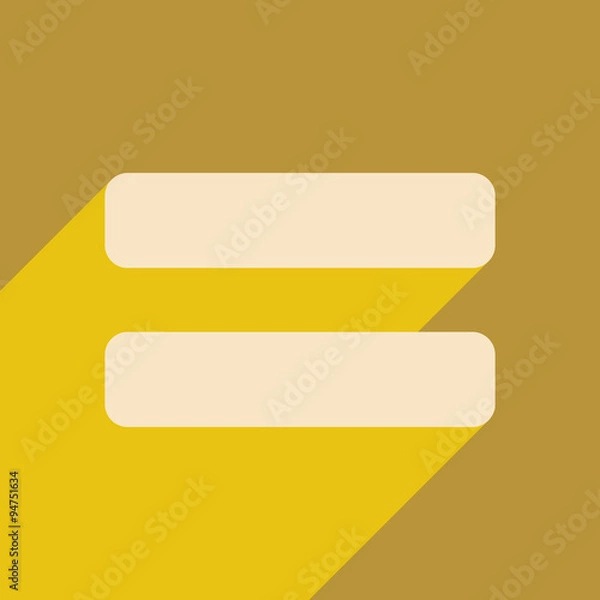 Fototapeta Flat with shadow icon and mobile application equality