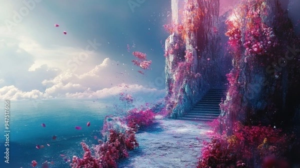 Fototapeta Enchanted Cliffside Pathway