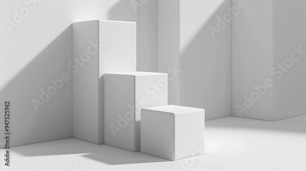 Obraz Minimalist White Product Display with Abstract Landscape