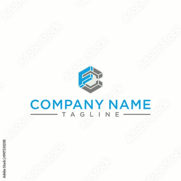 Fototapeta FC letter logo in the form of hexagons and cube logos with letter designs for corporate identity