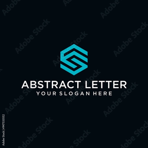 Fototapeta FS letter logo in the form of hexagons and cube logos with letter designs for corporate identity