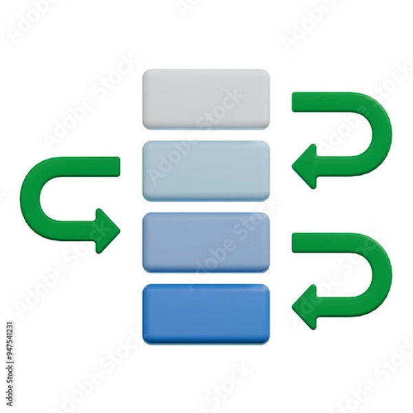 Fototapeta workflow management procedure 3d illustration