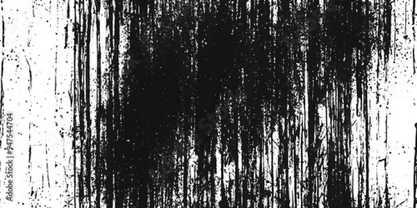 Fototapeta Abstract Black and White Crayon Texture on white and transparent background.