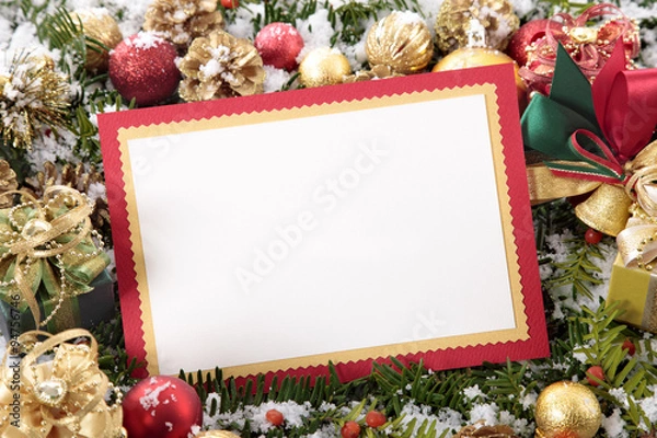 Obraz Christmas card with decorations