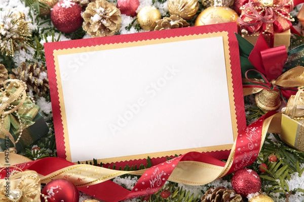 Obraz Christmas card with decorations