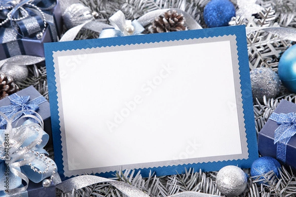 Obraz Christmas card with decorations