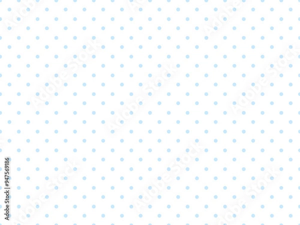 Fototapeta 水色と白のドット柄（水玉模様）の背景・壁紙