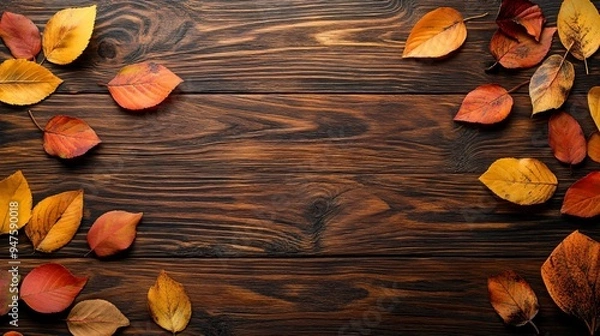 Fototapeta Autumn Leaves Composition with Text Space