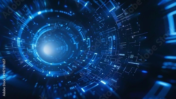 Fototapeta Abstract Digital Data Flow