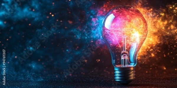 Fototapeta Explosive Light Bulb Representing Creative Breakthrough