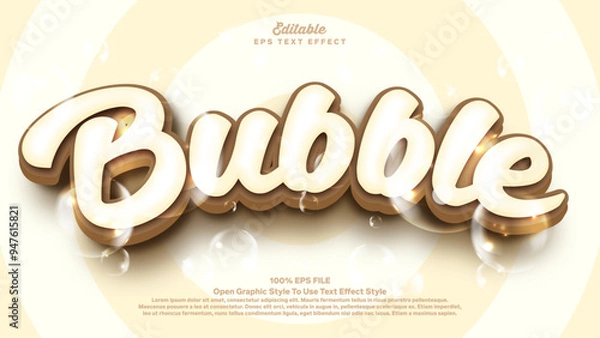 Fototapeta 3d bold bubble words text effect theme.