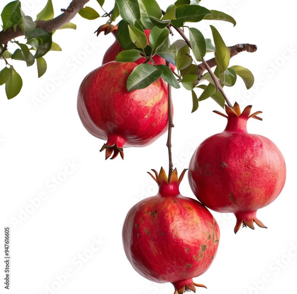 Obraz Bunch of pomegranates hanging from a branch