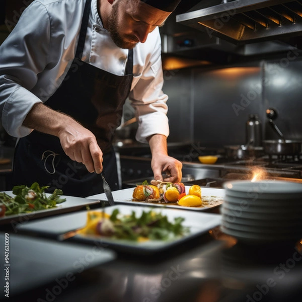 Obraz Artistry in the Kitchen: A Chef’s Focused Craft