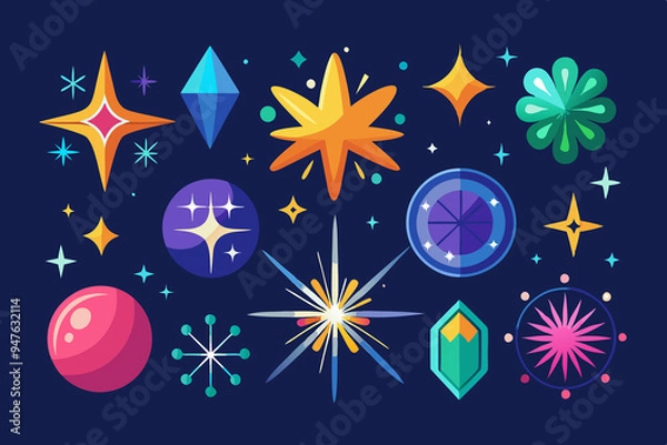 Fototapeta Sparkle Set. Collection  Quality Icons