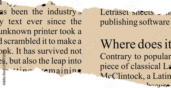 Obraz Ripped Brown Newspaper Element