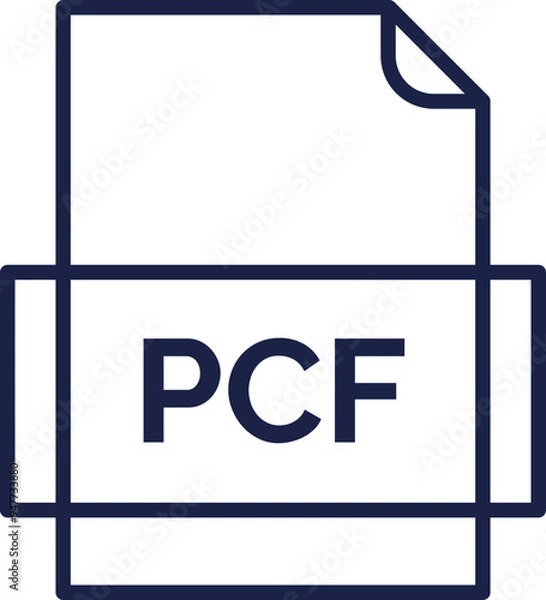Obraz PCF File icon thick outline rounded corners