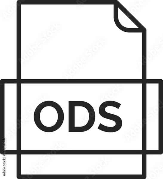 Obraz ODS File icon thick outline rounded corners