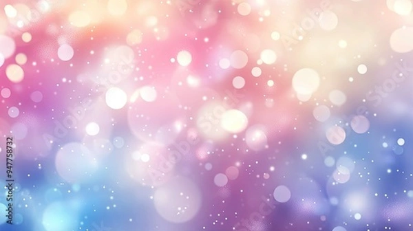 Obraz Pastel abstract background with gentle bokeh in a vector illustration, perfect for a serene and elegant design.