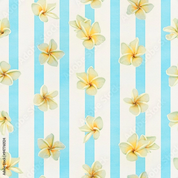 Fototapeta プルメリアとストライプ