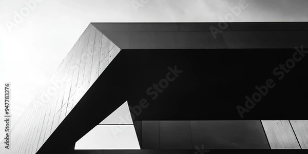 Fototapeta Modern architecture, geometric shapes, concrete.