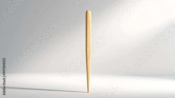 Fototapeta 3D Rendered Composition of a Solitary Upright Toothpick on a White Background