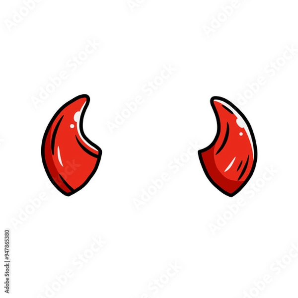 Fototapeta Cartoon red devil horns