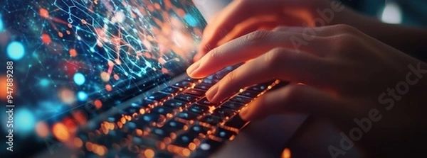 Fototapeta IT professional managing FinOps practices in data facility server racks big data storage digital technology database administration IT support telecommunication concept