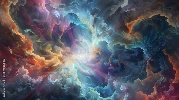 Fototapeta Singularity event horizon, threshold of technological transcendence, style