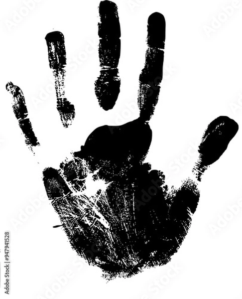 Fototapeta handprint with paint. in vector graphics
