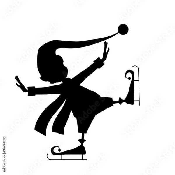 Fototapeta Christamas happy elf skating