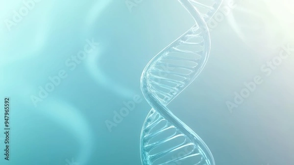 Fototapeta A blue background with a DNA strand in the middle