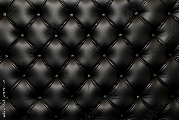 Obraz Luxurious black leather tufted texture