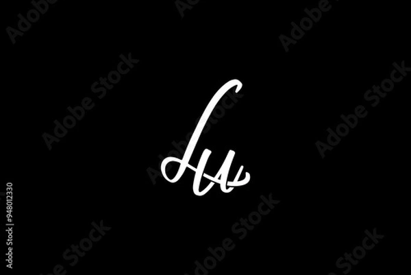 Fototapeta LU Initial letter,overlapping Shape Signature Monogram elegant monogram logo