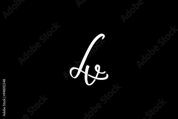 Obraz LV Initial letter,overlapping Shape Signature Monogram elegant monogram logo