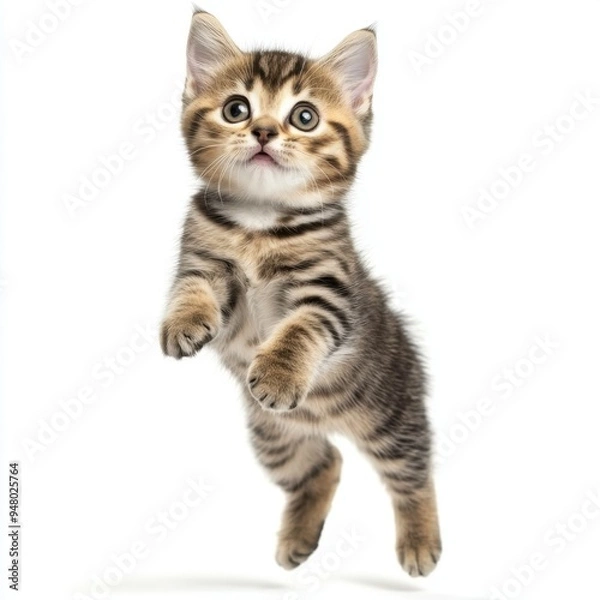 Fototapeta Cat kitten in motion pose transparent background